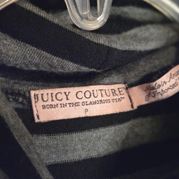 Juicy Couture Black and Gray Striped Long Sleeve Dress - Picture 2 of 7